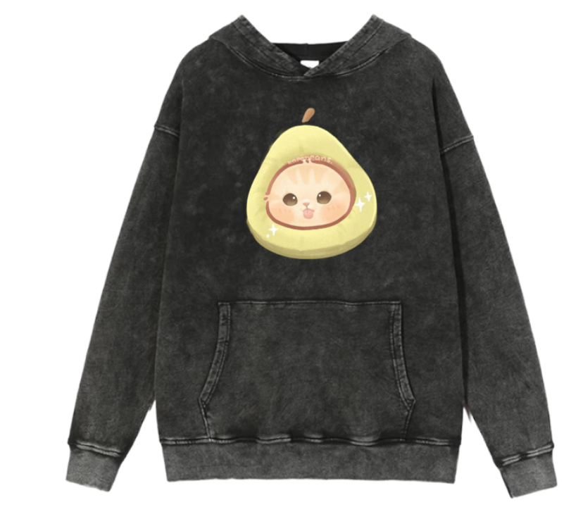 cat Oversize Hoodie Washed 9