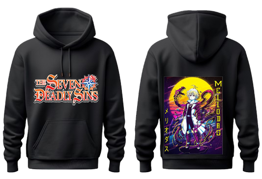 Anime Nanatsu no taizai seven deadly sins Oversize Hoodie Black Back 9