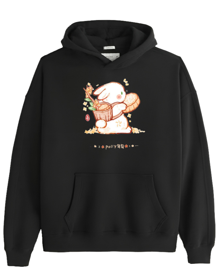 bunny Oversize Hoodie Black 9