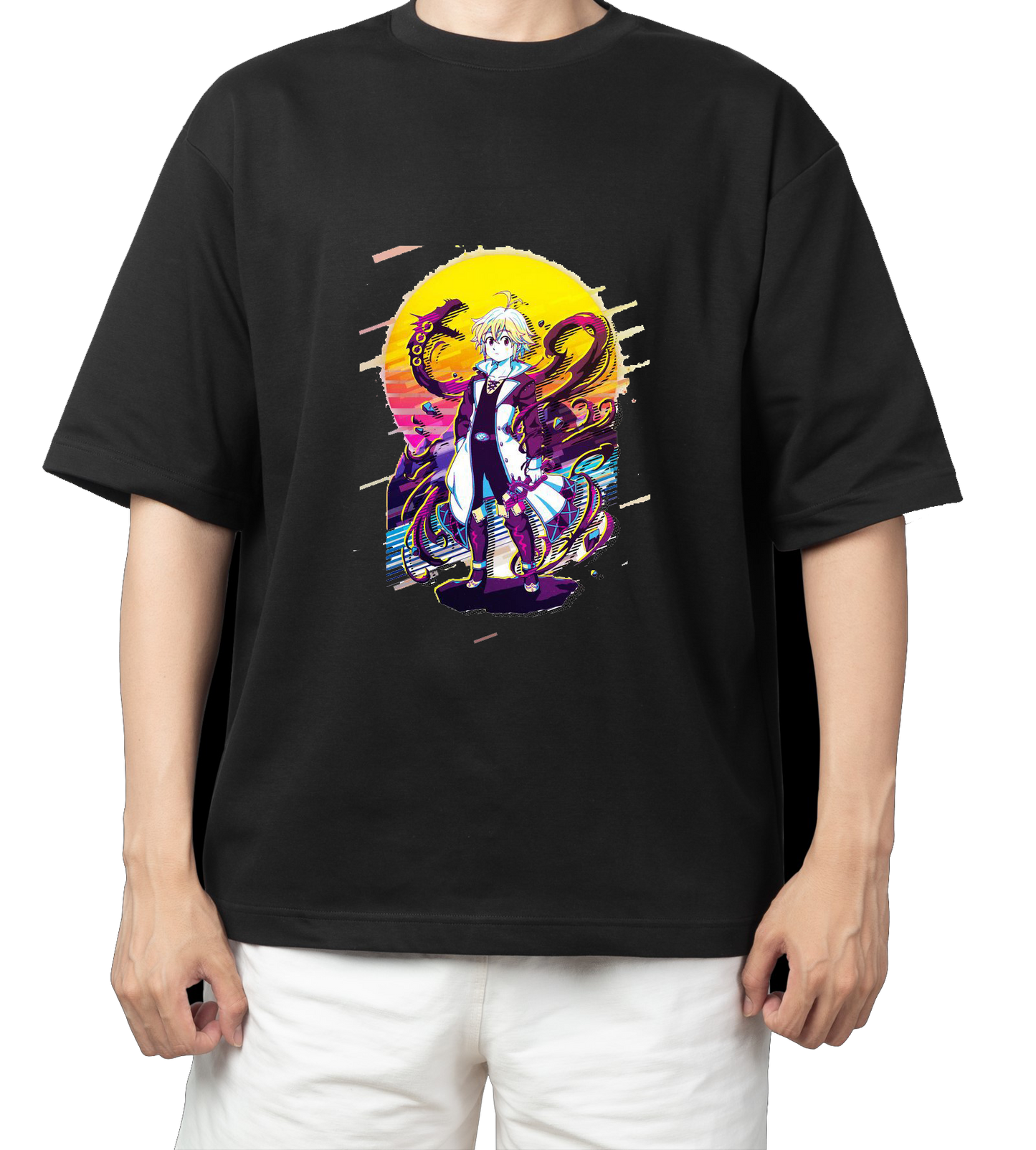 Anime Nanatsu no taizai seven deadly sins One Size t- shirt Black 9