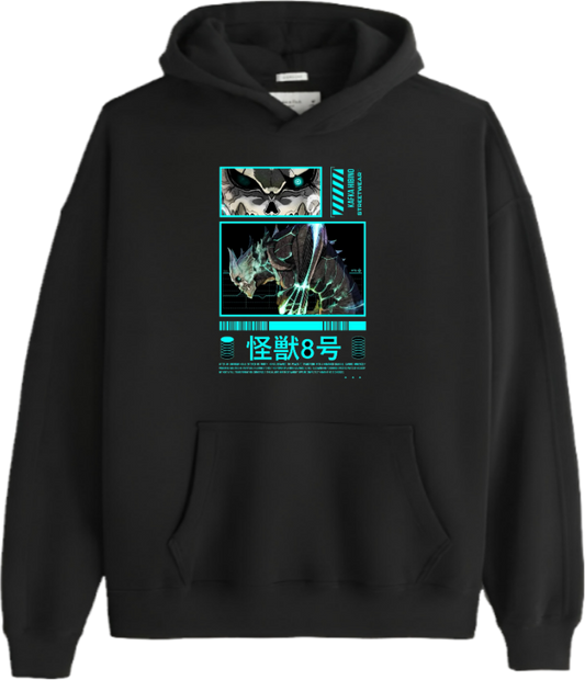 Kaiju No. 8 Over Size hoodie Black 9