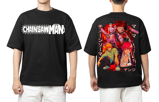 Chainsaw Man t- shirt One Size Black Back 9