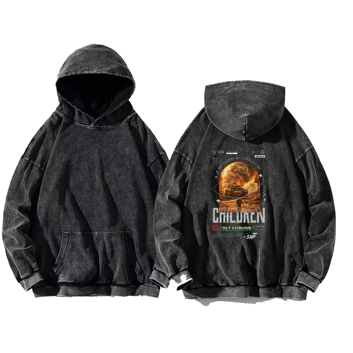 CHILDREN Back text oversize hoodie Washed back 9