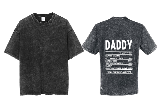 DADDY Back text One Size t- shirt Washed Back 9