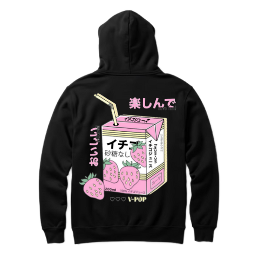 kawaii One Size hoodie Black Back 9