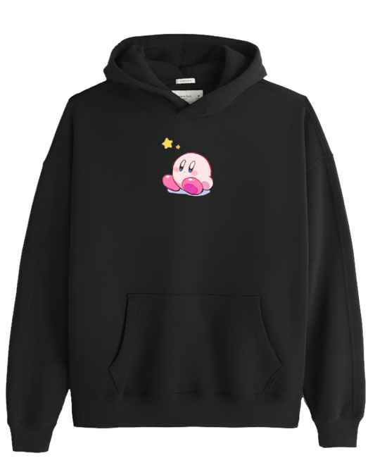 Cute Pink Anime Kirby Character Graphic Hoodie for Women and Men, Kawaii Cartoon White Pullover Sweatshirt 9