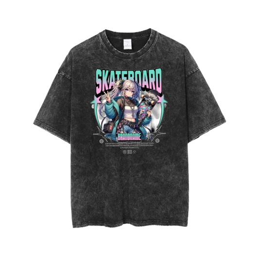 RANDOM ANIME GIRL t- shirt Washed  9