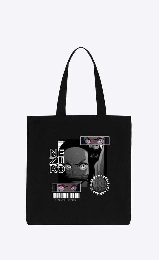 Anime Demon slayer nezuko tanjiro tote bag Black 9