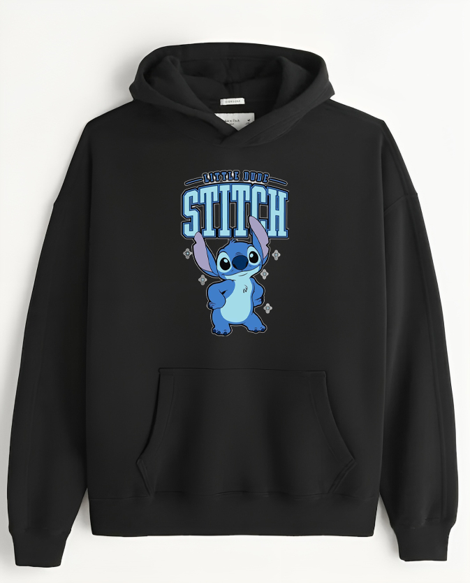 stitch Over Size hoodie Black 9