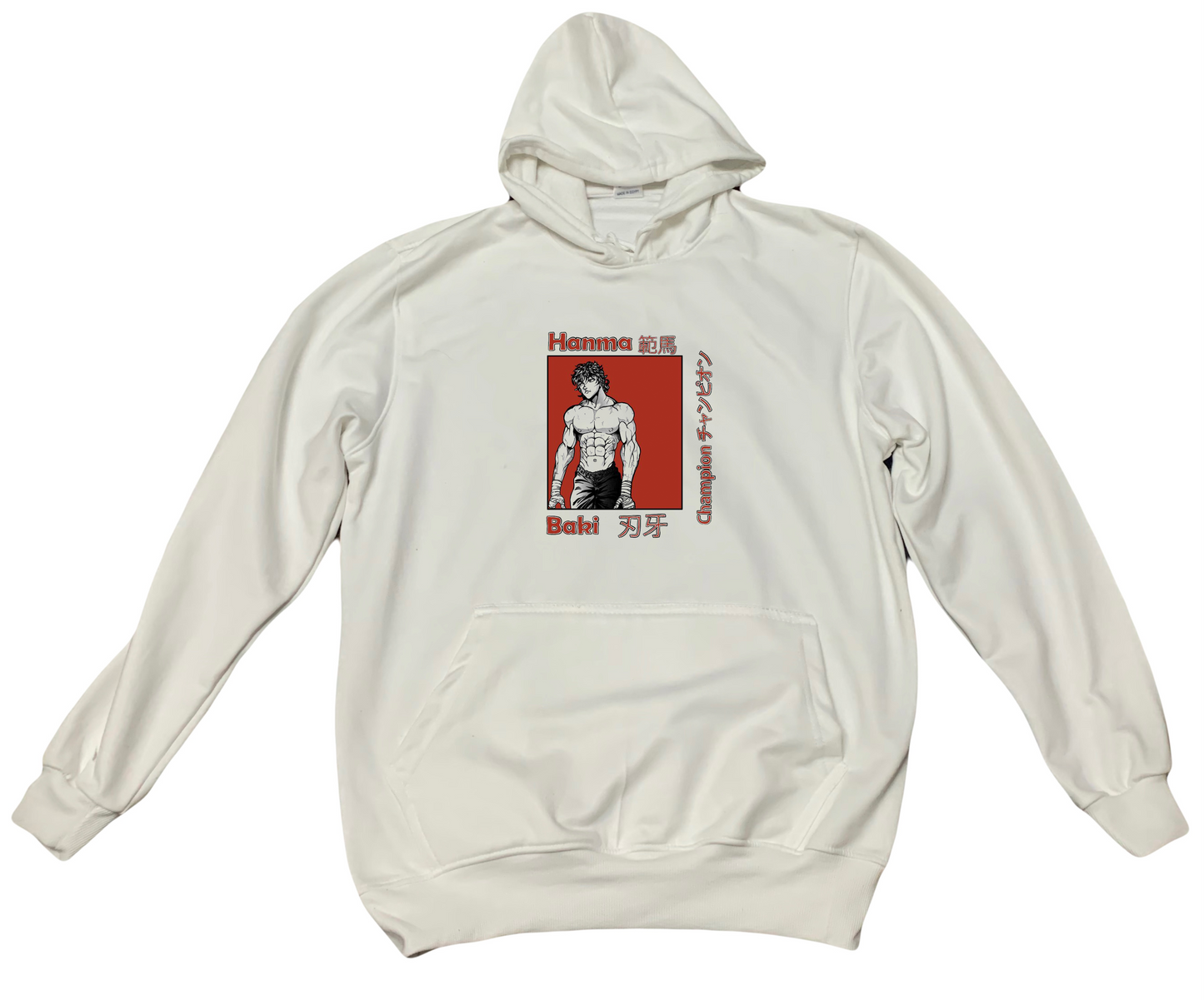 Anime baki oversize hoodie White 9