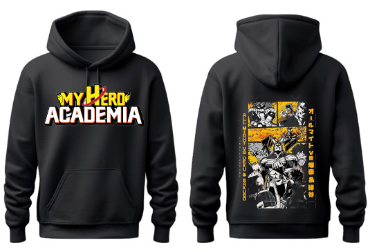 Boku no hero academy bnha One Size hoodie Black Back 9