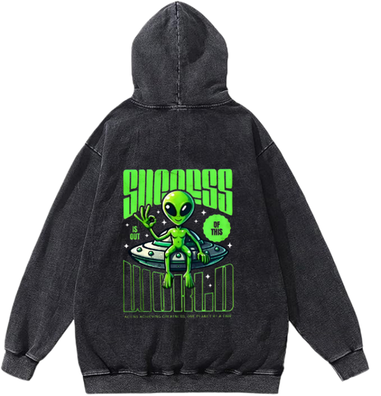 aliens Oversize Hoodie Washed gray Back 9