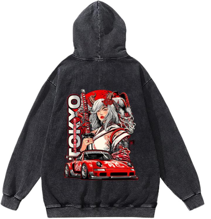 TOKYO GROMND Over Size hoodie Washed Back 29