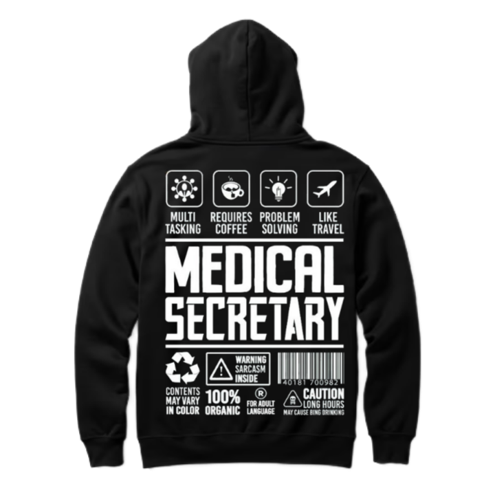 MEDICAL SECRETARY Back text oversize hoodie back 9