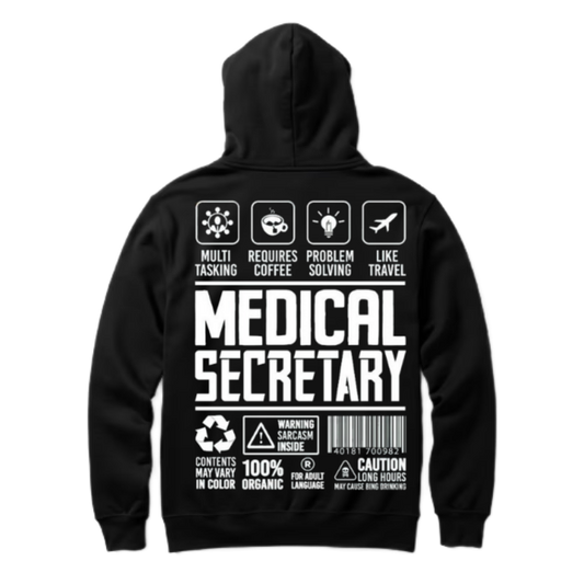 MEDICAL SECRETARY Back text oversize hoodie back 9