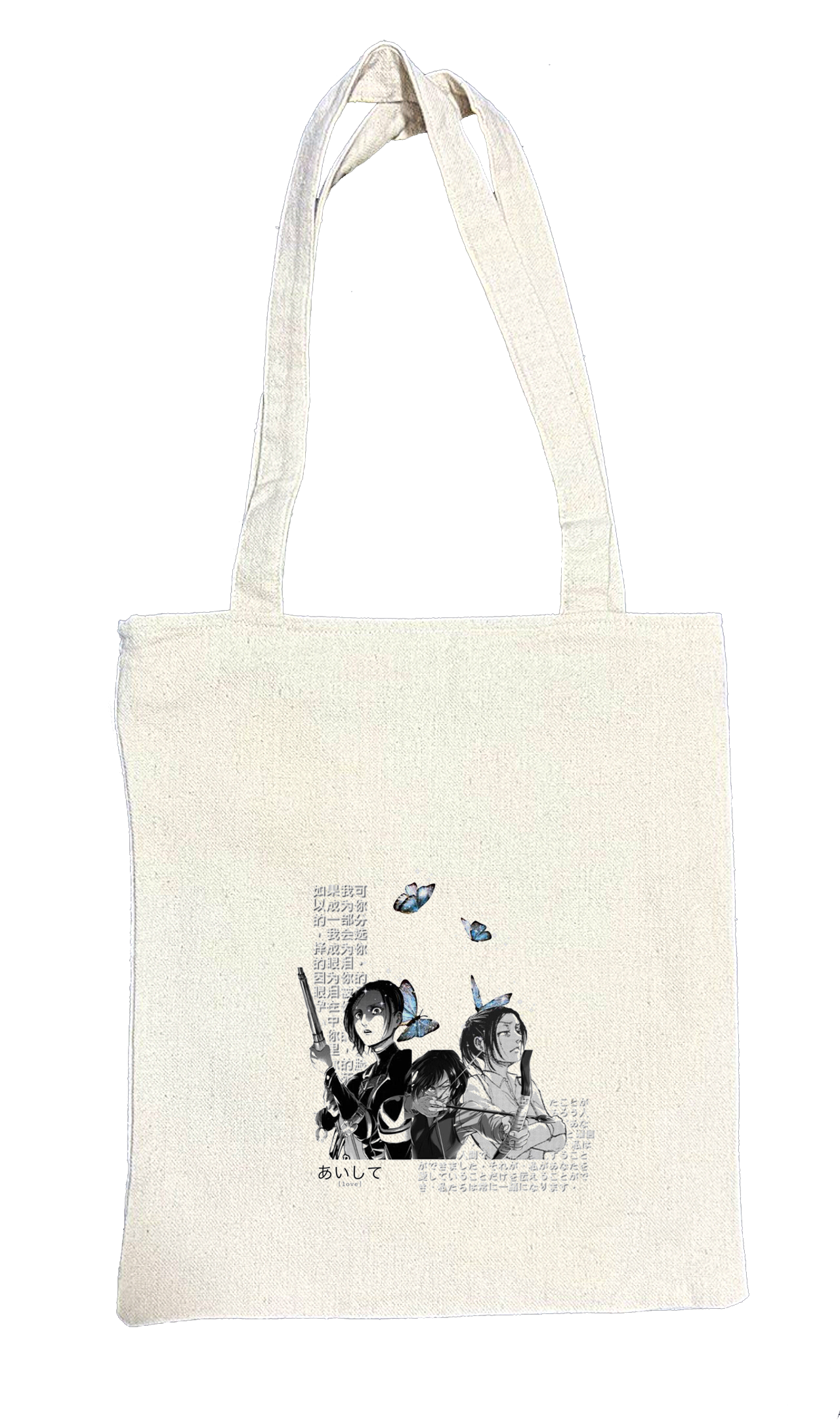 Anime Attack on titan shingeki no kyojin Aot biege tote bag 8