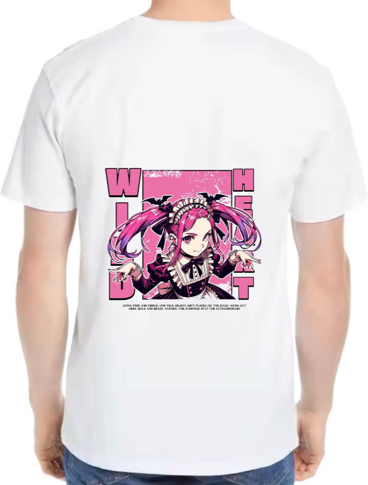 Wild Heart t- shirt Over Size White Back 9