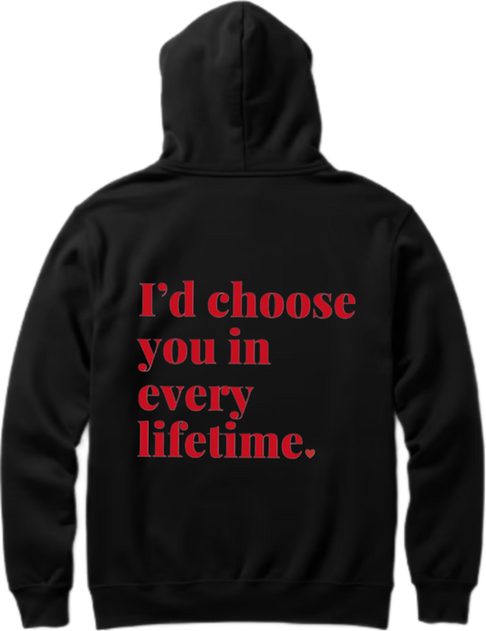 VaIentine coupIe Oversize Hoodie Black Back 9