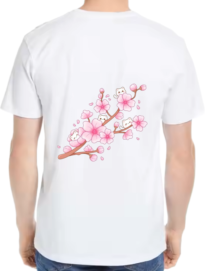 Sakura t- shirt One Size White back 9