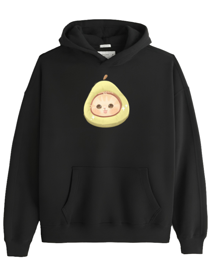 cat Oversize Hoodie Black 9