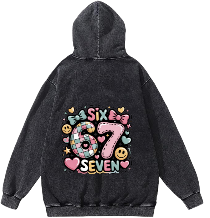 67 designs Oversize Hoodie Washed Back 9