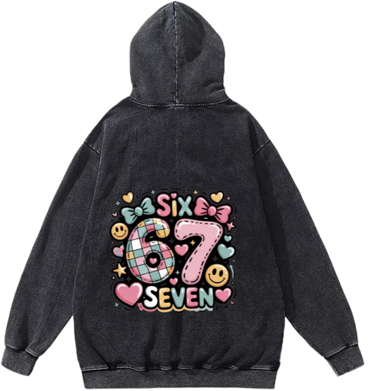 67 designs Oversize Hoodie Washed Back 9