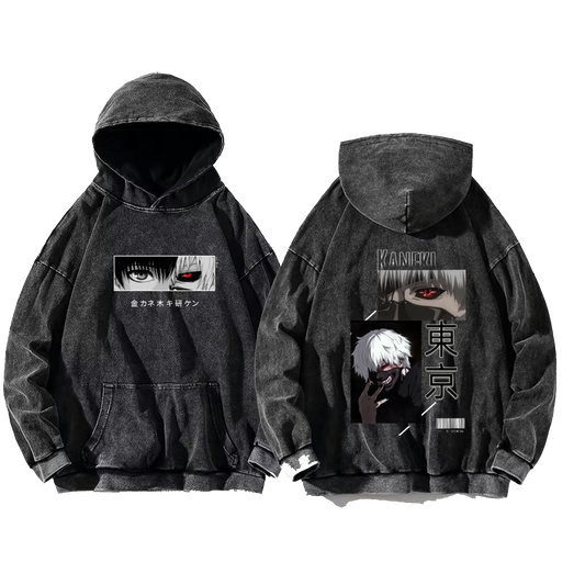 Tokyo ghoul One Size hoodie Washed Back 9