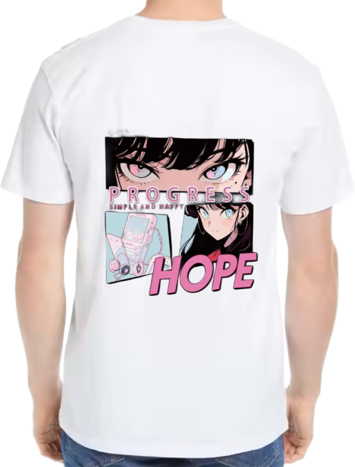 PROGRESS t- shirt Over Size White Back 9