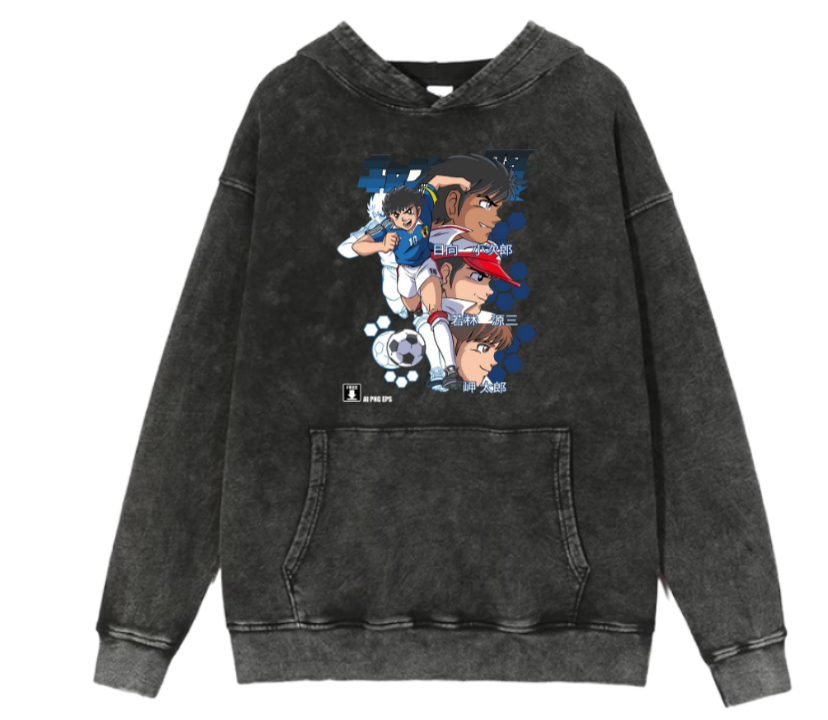 Captain Tsubasa Over Size hoodie Washed 9