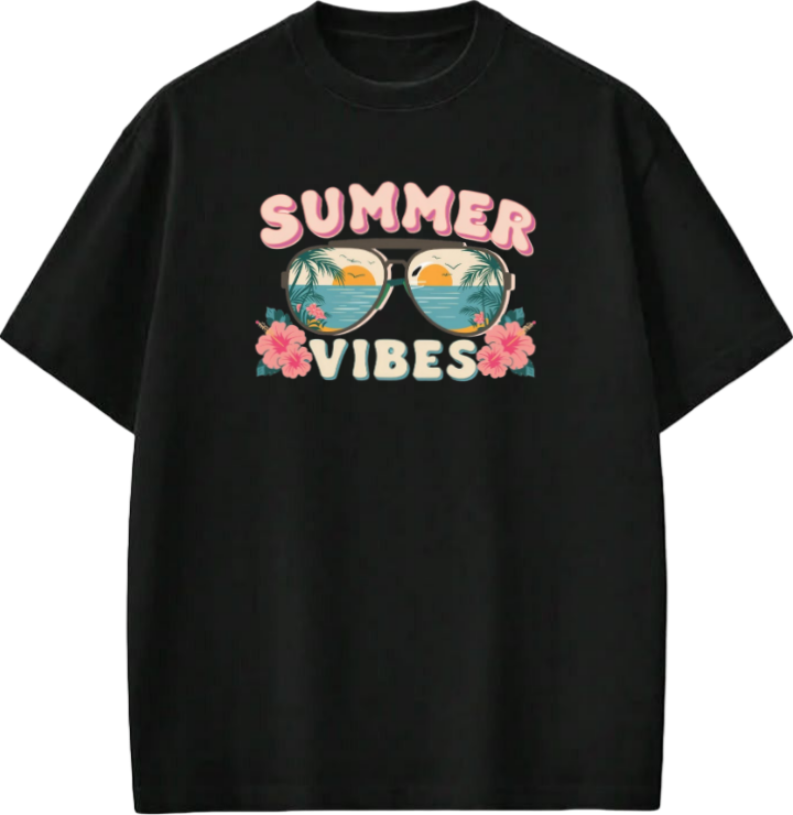 Summer Vibes t- shirt Black Back 9