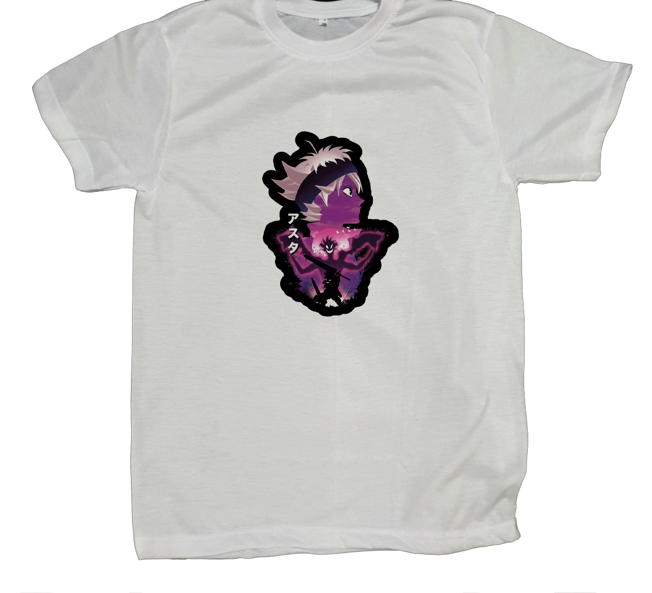 Black clover t- shirt fat White 3