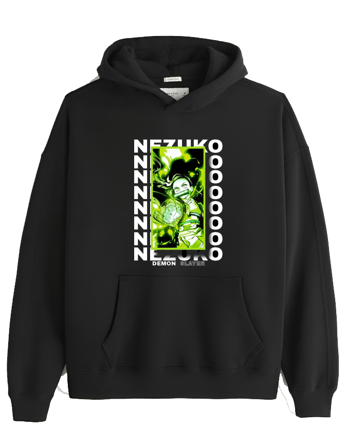 Anime Demon slayer nezuko tanjiro Oversize Hoodie Black 62