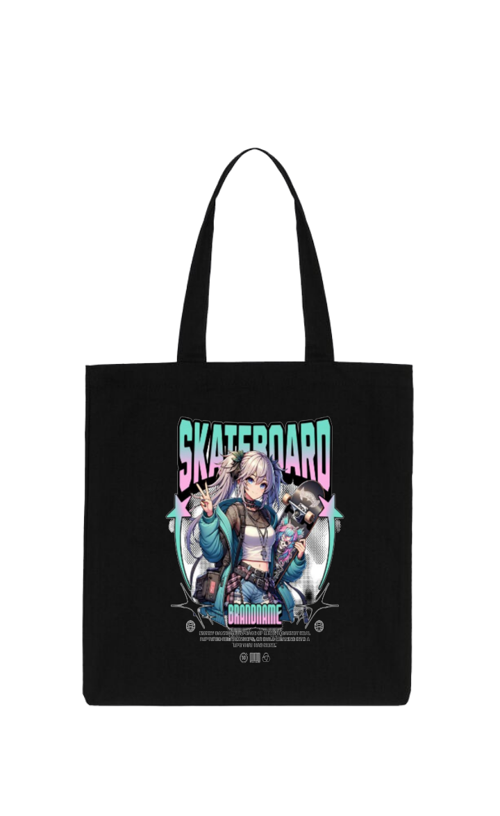 RANDOM ANIME GIRL tote bag Black 9