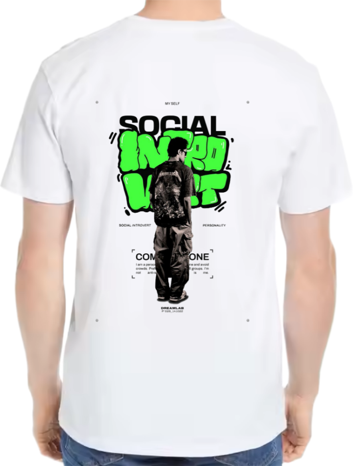 SOCIAL t- shirt Over Size White Back 119