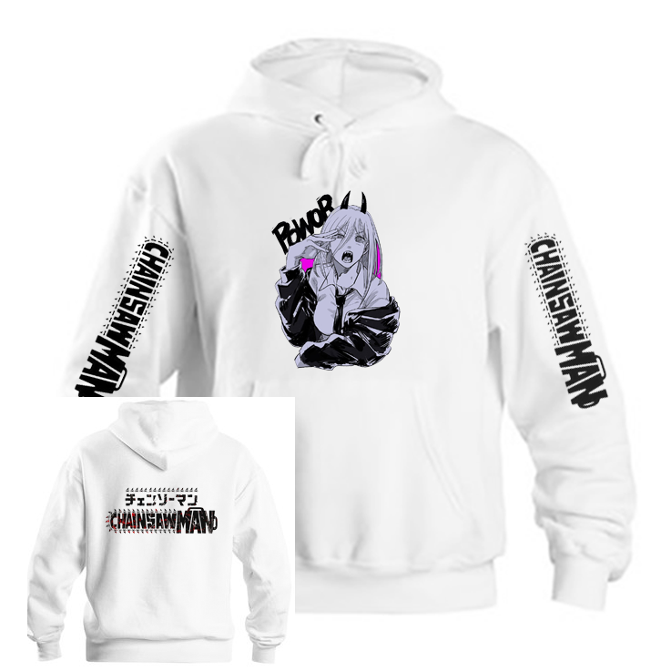 Chainsaw Man One Size hoodie White Back 6