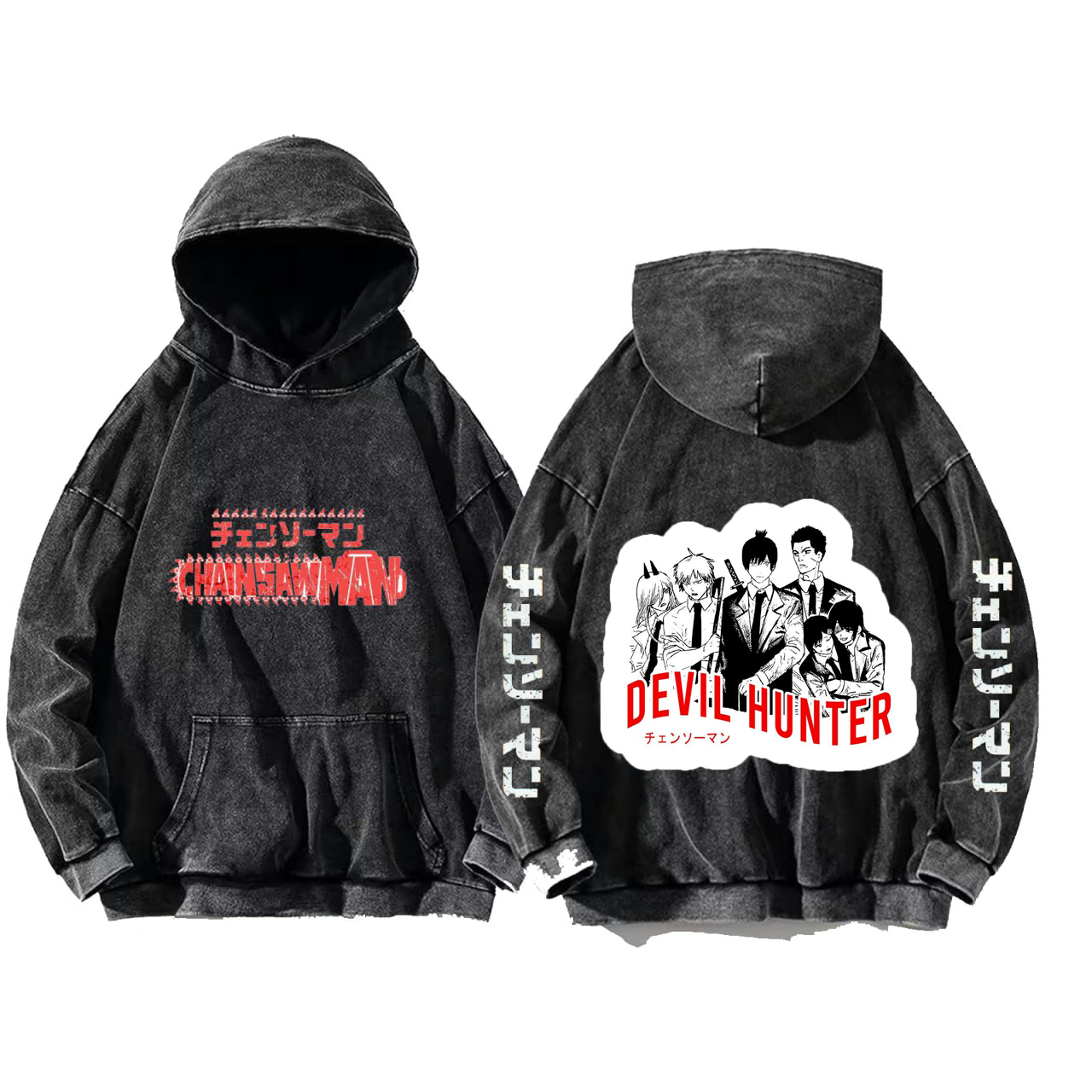 Chainsaw Man One Size hoodie Washed Back 9