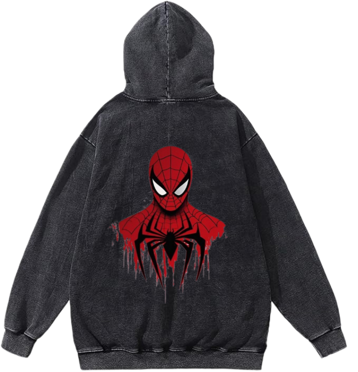 Spiderman One Size hoodie Washed Back 9