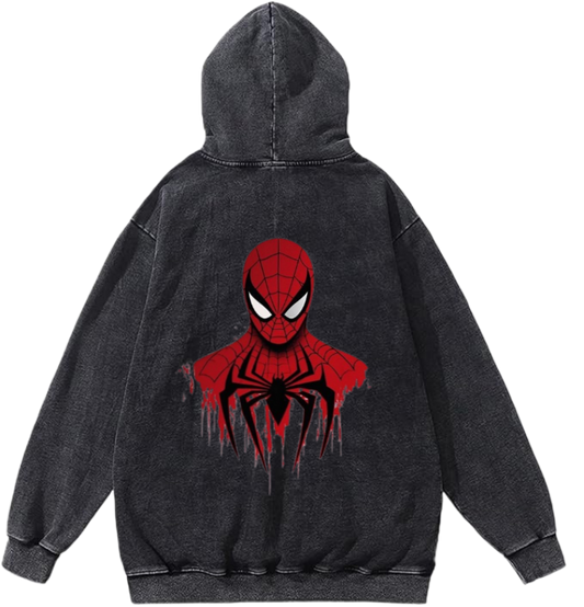 Spiderman One Size hoodie Washed Back 9