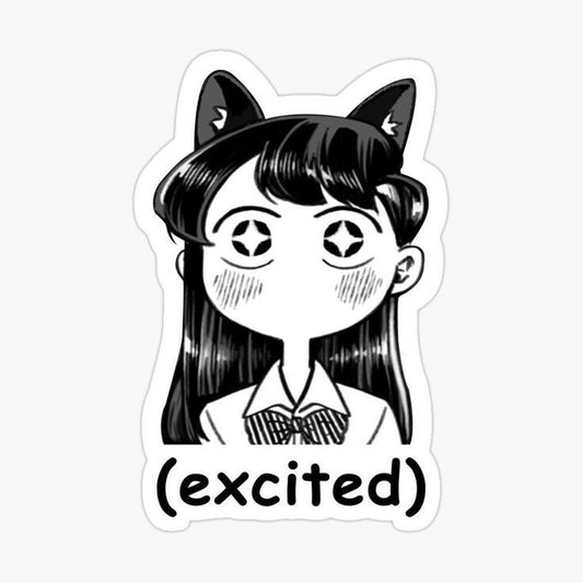 Komi Can't Communicate Chibi Characters Stickers Pack, Kawaii Manga Black and White Waterproof Vinyl Decals for Laptop, Water Bottle, and Journal 3