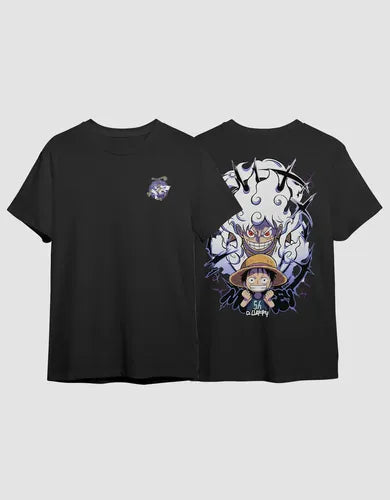 Monkey D. Luffy anime one piece oversize black T-shirt