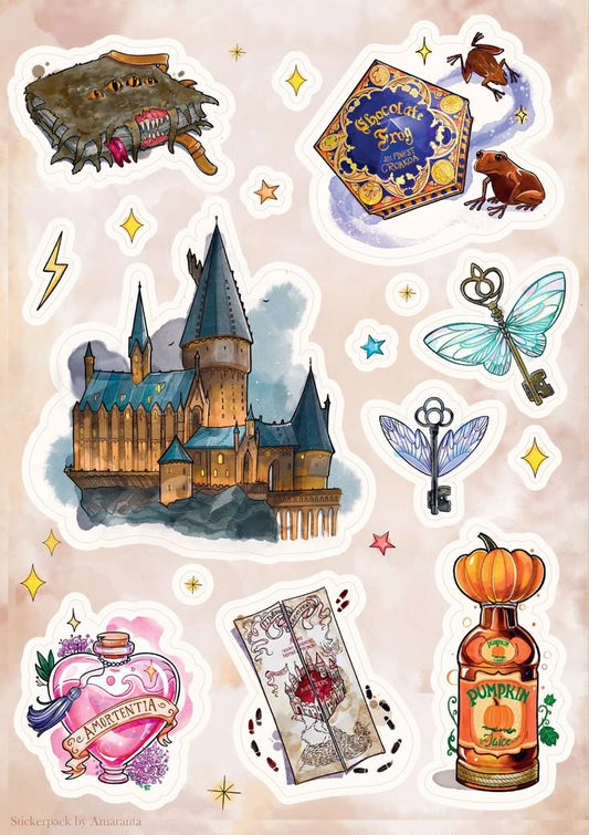 Harry Potter and Dental Aesthetic Stickers Pack, Waterproof Vinyl Decals for Laptop, Water Bottle, Journal, and Scrapbook 6