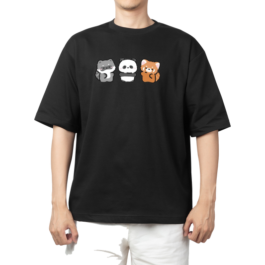 PANDA One Size t- shirt Black 13