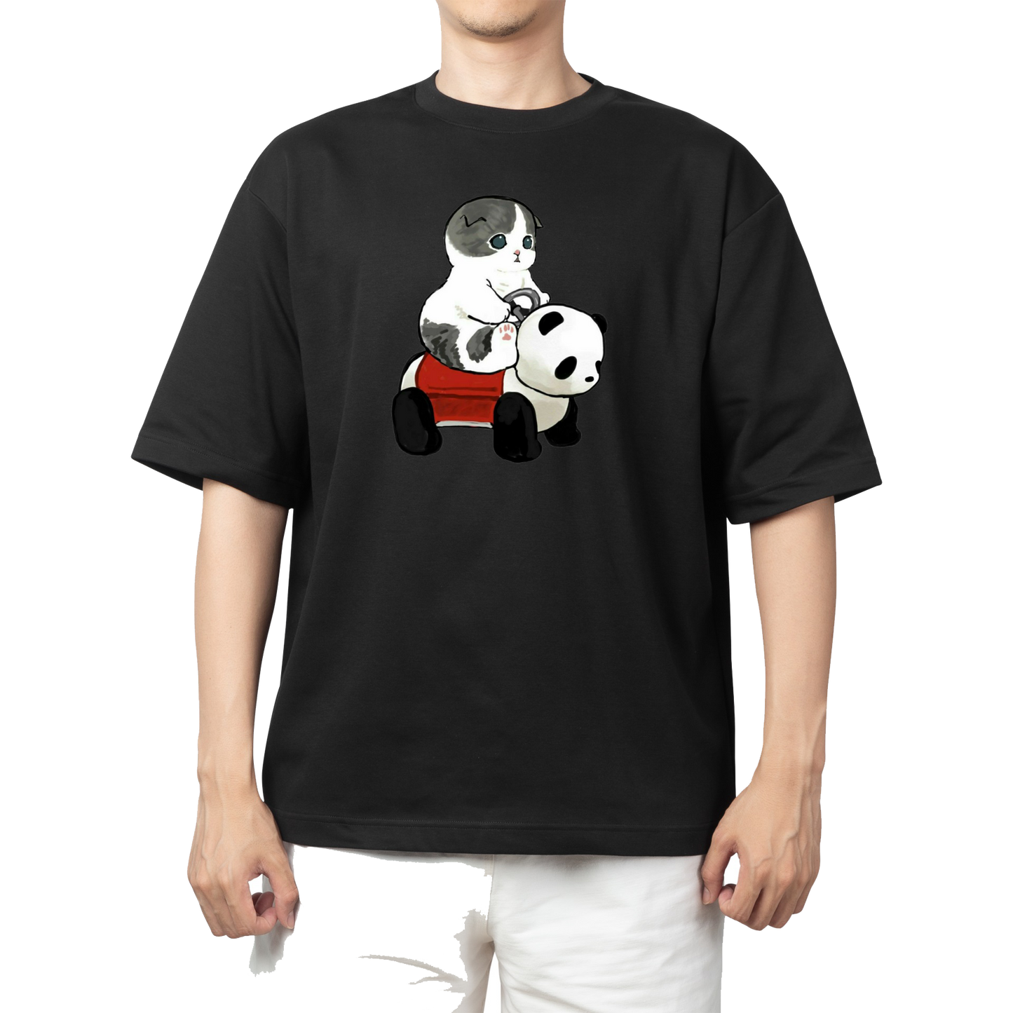 PANDA One Size t- shirt Black 17