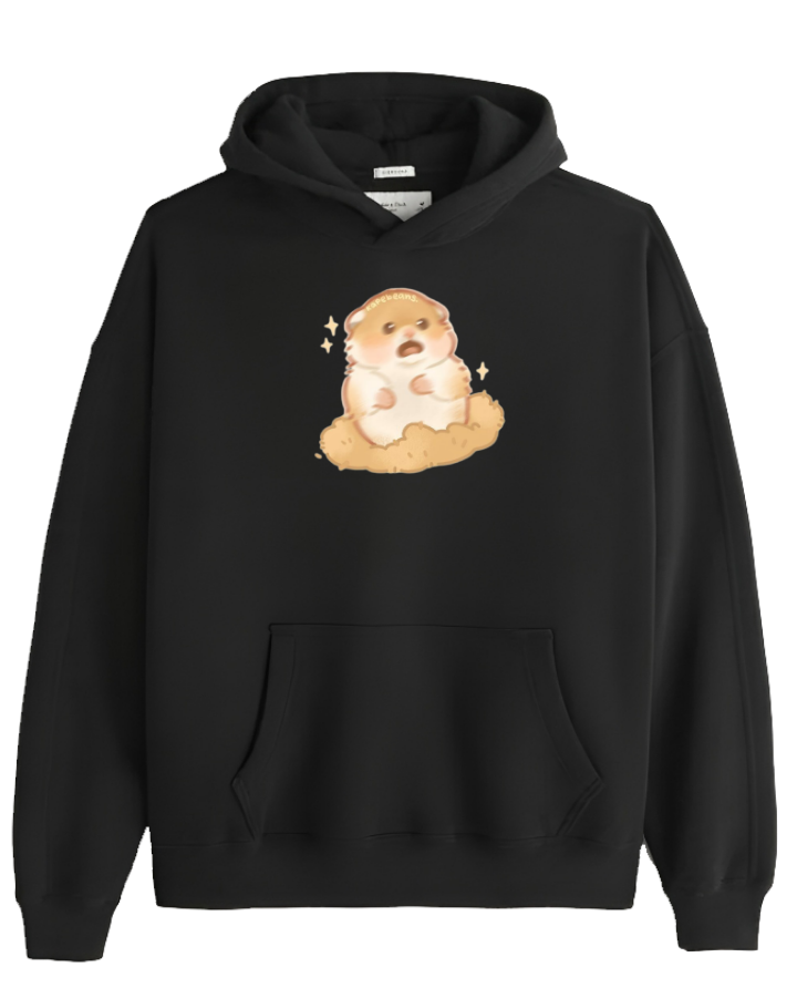 hamster Oversize Hoodie Black 3