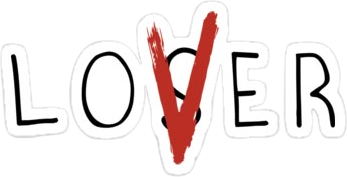 "Loser Lover" Horror Movie Inspired Aesthetic Sticker, Cute Red Typography Pop Culture Decal for Laptop, Water Bottles, Journaling, Scrapbooking, and Planners