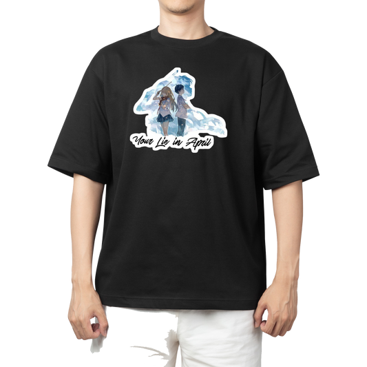 Shigatsu wa Kimi no Uso One Size t- shirt Black 3