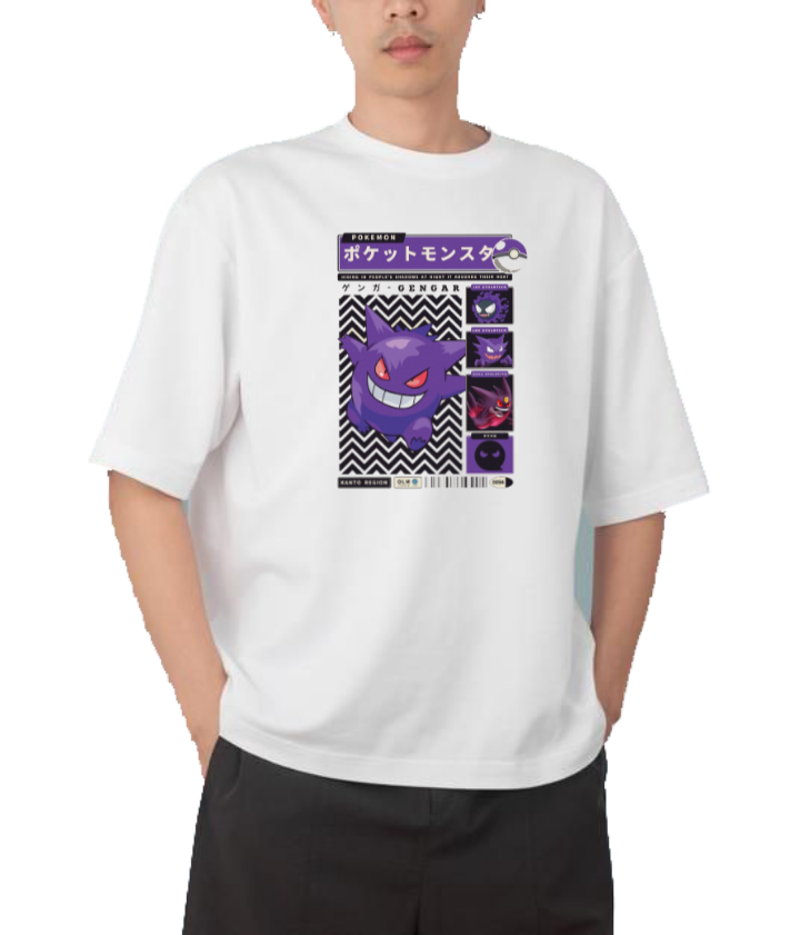 Gengar t- shirt Over Size White 1