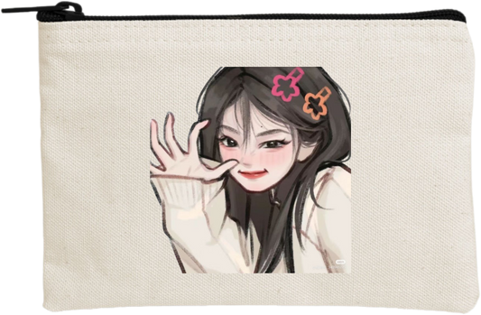 RANDOM ANIME GIRL wallet pencil case Beige 1