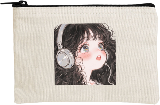 RANDOM ANIME GIRL wallet pencil case Beige 2