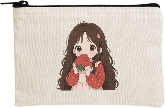 RANDOM ANIME GIRL wallet pencil case Beige 3